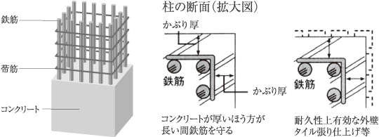 柱の断面図（拡大図）